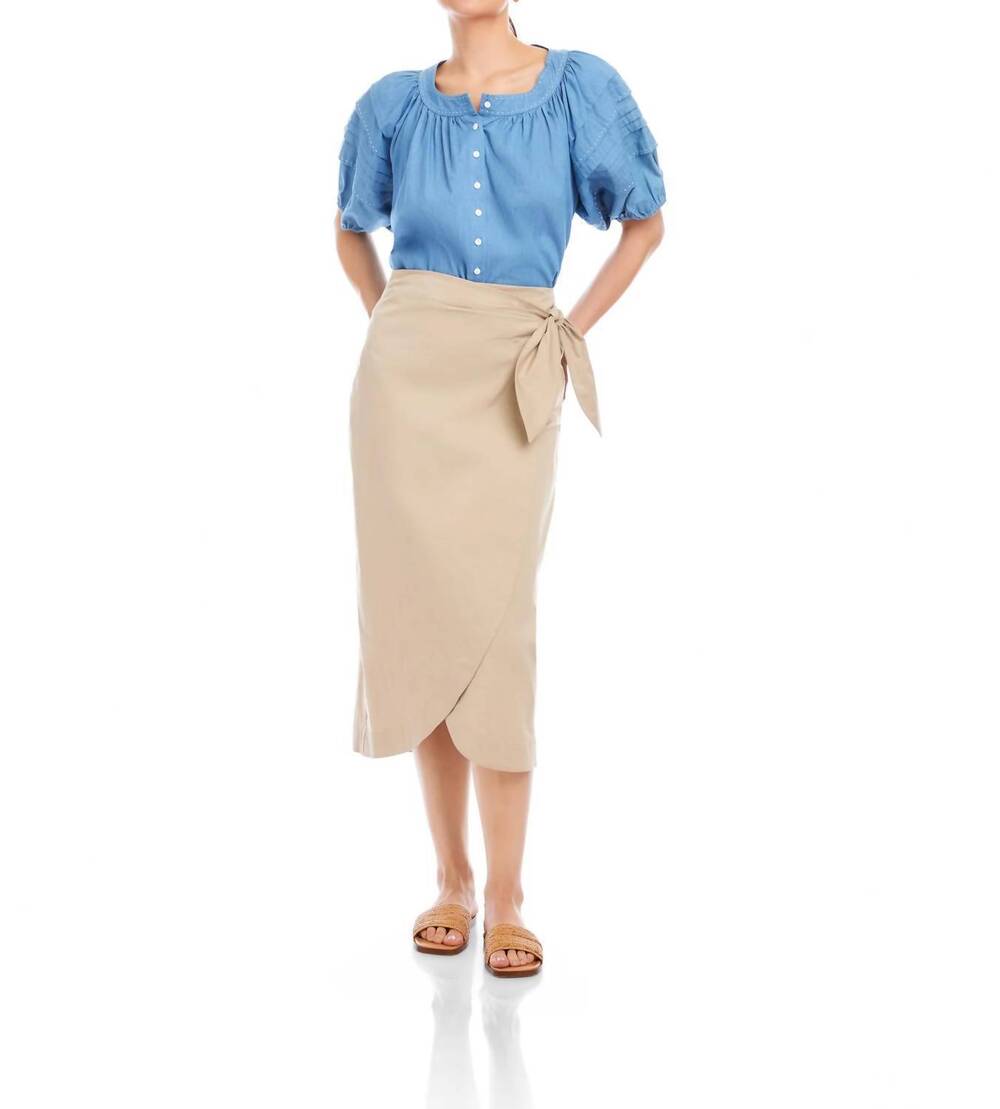 NEW FIFTEEN TWENTY penelope wrap skirt in stone
